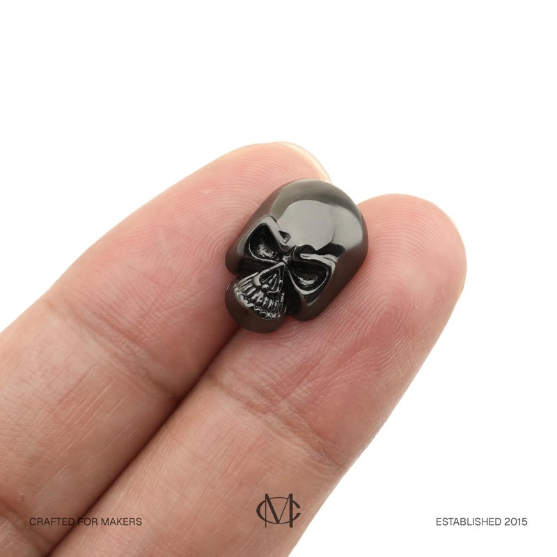 CRAFTMEMORE Skull Rivets Metal Ghost Skull Rapid Rivet Decorative Stud Punk Buttons for Bracelets Bags Belts Shoes Leathercraft Pack of 10 SK02 (Gunmetal) - Image 3